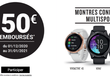 Garmin ODR : offre de remboursement Garmin jusqu’à 50 €